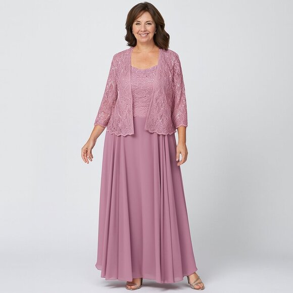 NWT Lan Ting Mauve Formal Gown w/ Sequin Jacket – Size 16 - Picture 1 of 13